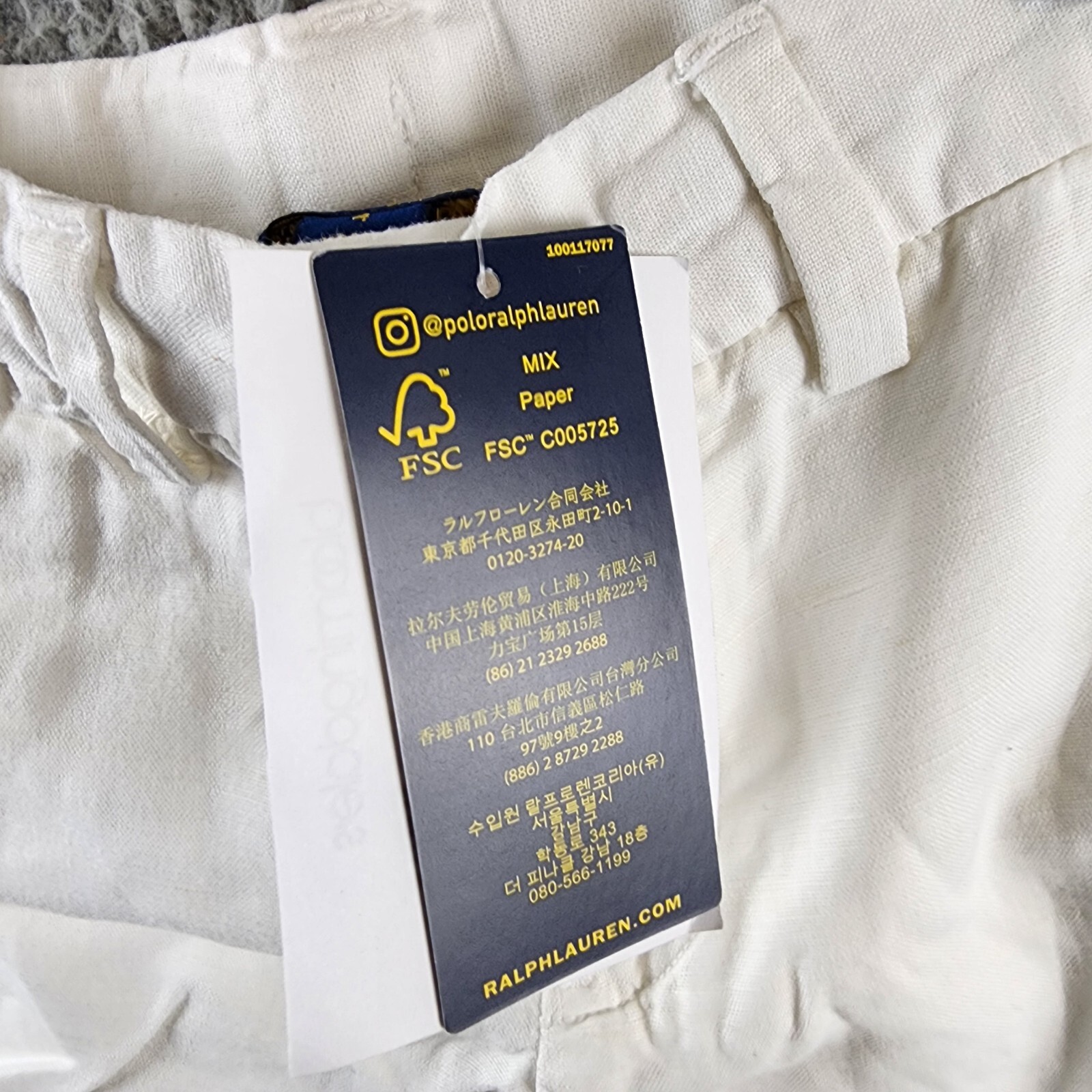 Polo Ralph Lauren Straight Fit Linen Blend Shorts Boys 4 Deckwash White Pockets - Picture 10 of 15