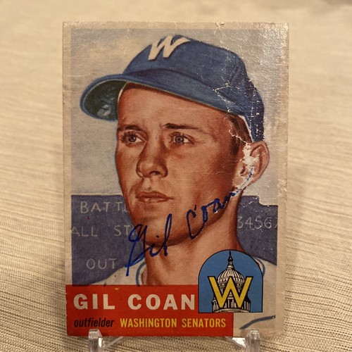 Gil Coan Signed Autographed 1953 Topps Baseball Card
