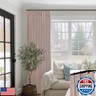 SHINELAND Pink Blackout Curtains for Girls Room 2 Panels,Pretty Neutral Linen Boho Vintage Dusty Rose Light Pink Curtains for Bedroom Nursery,84 Inches Long