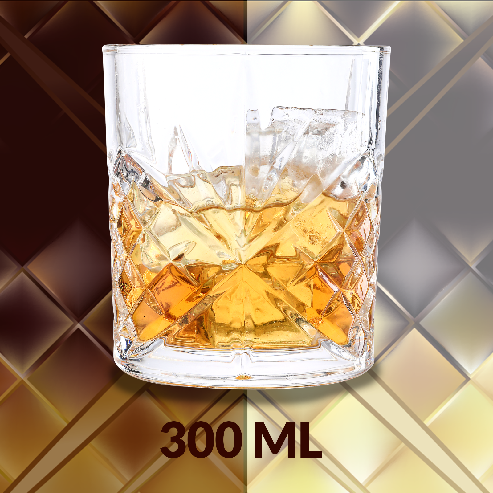 4 Whisky Gläser 300ml Set Kristall Whiskey Trink Rum Glas Schliff Tumbler Cross