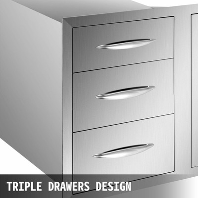 BBQ Dreischubladen mit Flaschenschrank 75x55cm Gas