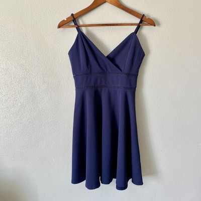 Francesca's Jun & Ivy Medium Navy Blue Sun Skater Mini Preppy Dress NWT