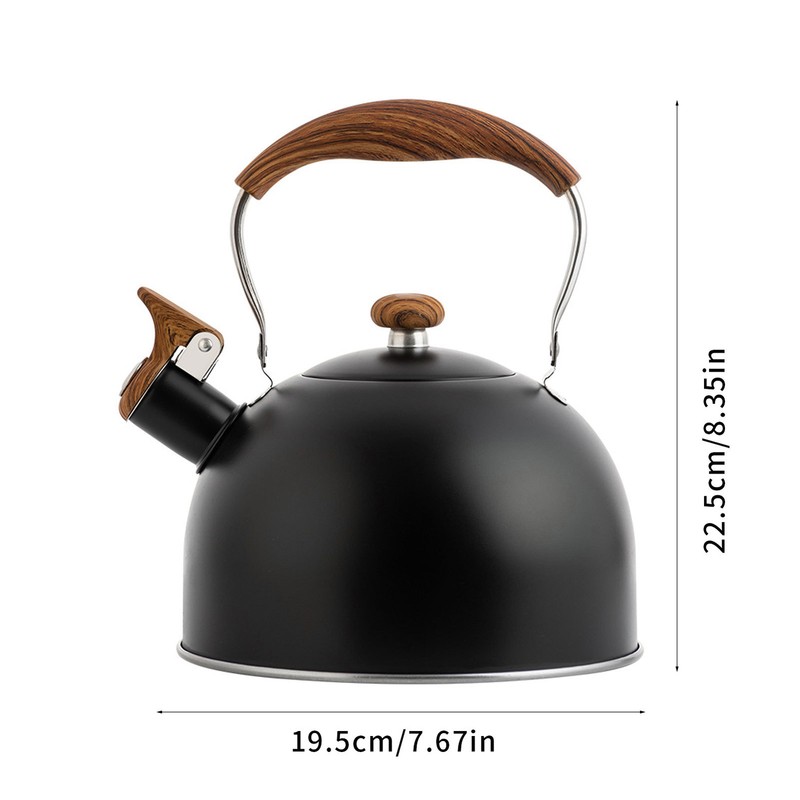 1PCS 2.5L Whistle Boiling Kettle with Wood Grain Anti Scald Handle