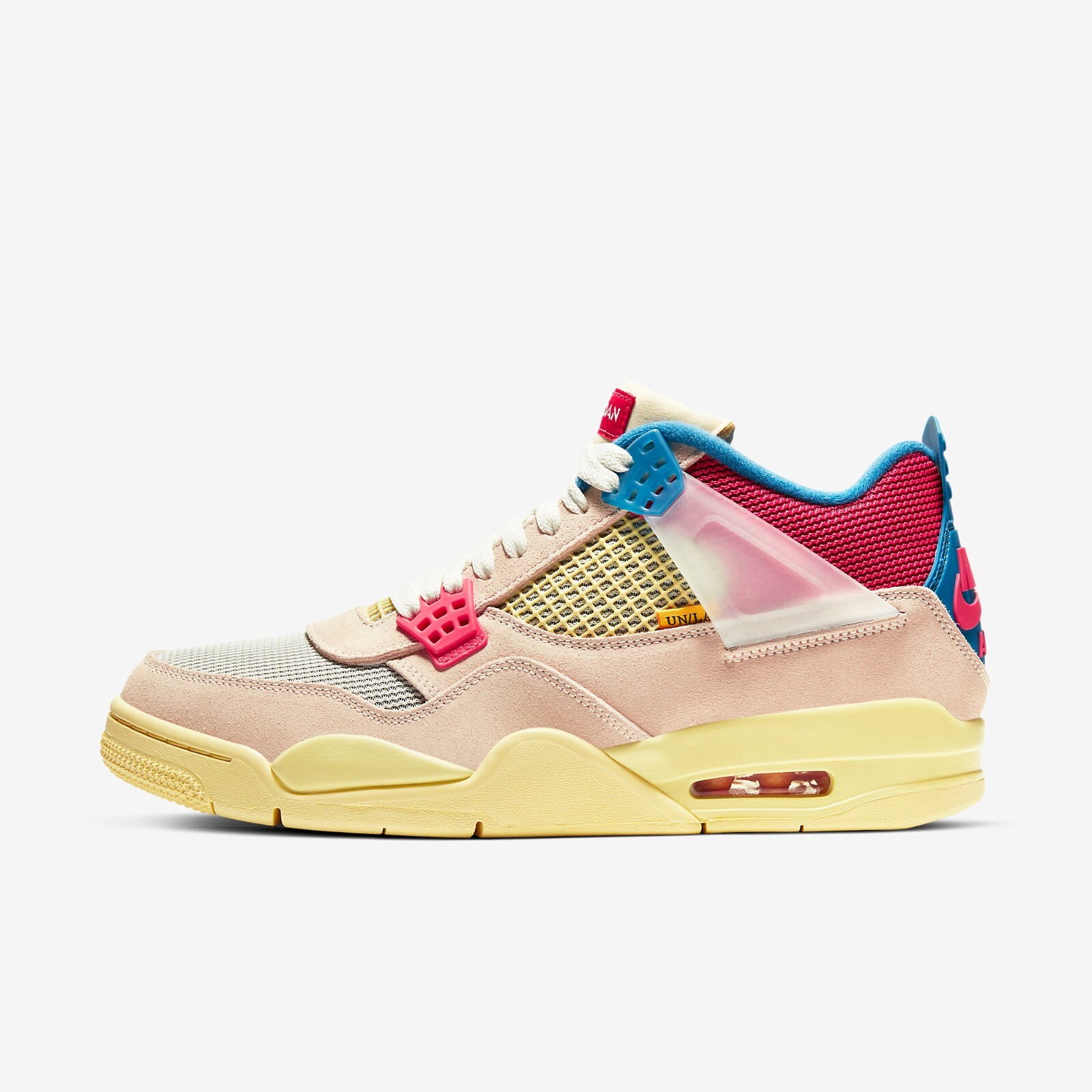

Кроссовки Nike Air Jordan 4 x Union Retro Guava Ice DC9533-800, Guava ice/light bone-brigade blue-light fusion red, Nike Air Jordan 4