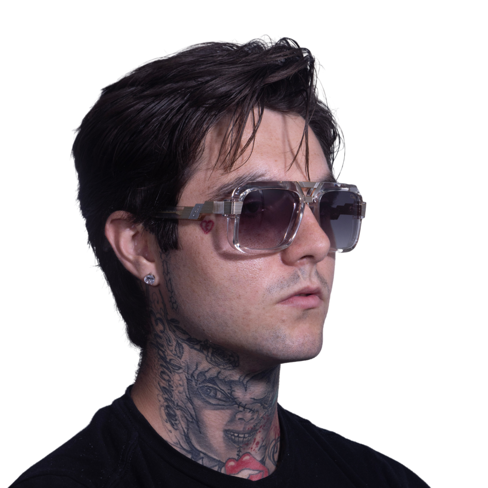 Pre-owned Cazal Square Sunglasses 669-003 Crystal Gold Frame Black Gradient Lenses 100% Uv