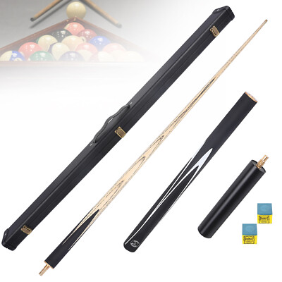 3/4 Jointed Snooker 62'' Billiard Pool Cue Stick 11mm Tips w/ Extension Rod+Case