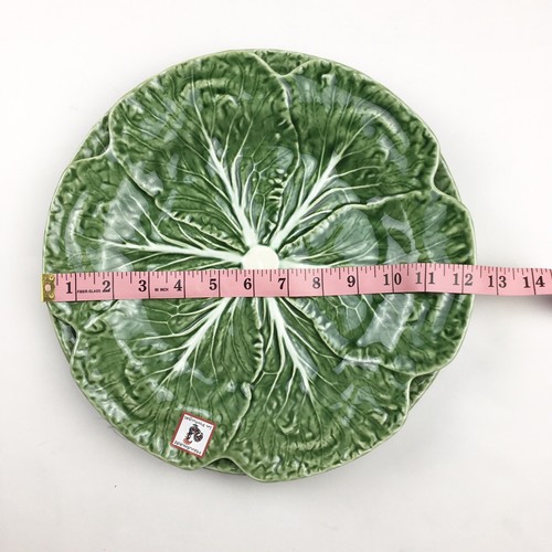 2 Large Dinner Plate Cabbage Green by BORDALLO PINHEIRO