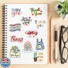 50Pcs Thank You Stickers Inspirational Vinyl/PVC Decals for Kids Boys Girls, Cute Stickers for Water Bottles Laptop Tablet Phone Scrapbook Luggage Skateboard (Thank You)