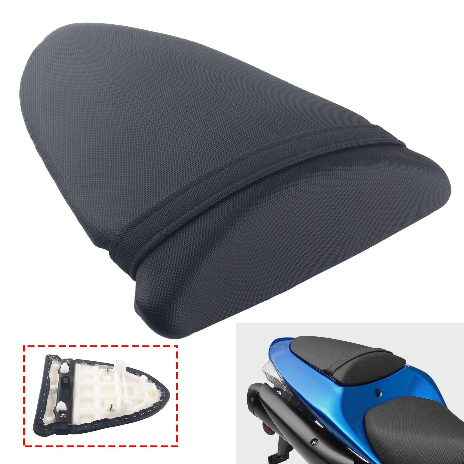 シードオブライフ　30センチタイプ Black Rear Pillion Passenger Seat Fit For Kawasaki ZX-6R 636 05-06