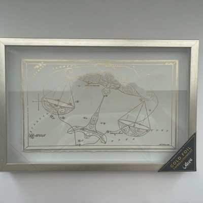 Oliver by Oliver Gal Libra Astrology Gold Foil Embellishment Wall Art NEW