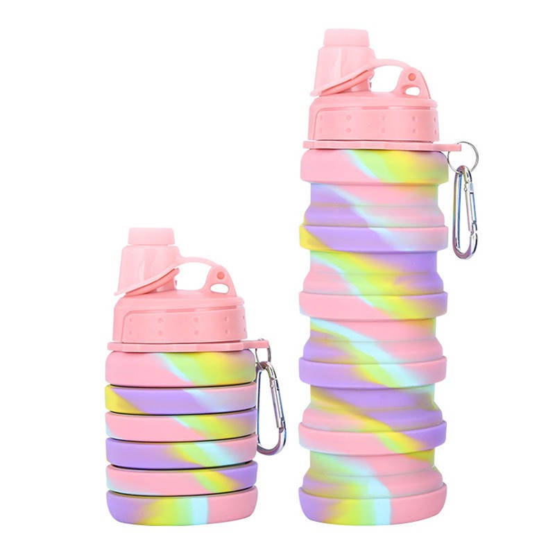 Collapsible Water Bottle 500ml Reuseable BPA Free Water Bottle for Outdoor