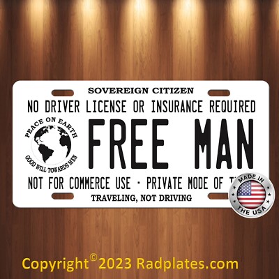 Free Man Sovereign Citizen Photo License Plate