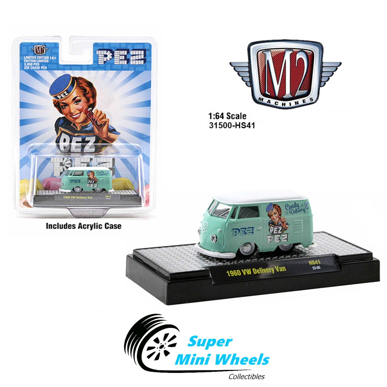M2 Machines 1:64 - 1960 Volkswagen VW Delivery Van Short Bus