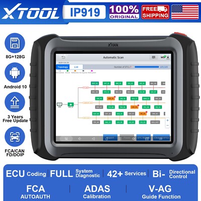 XTOOL IP919 Full System Car OBD2 Scanner E/CU Coding Diagnostic Tool Topology