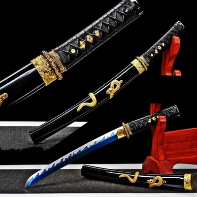 20''Gold Snake Tanto Blue T10 Steel Mini Katana Japanese Samurai Short Sword New