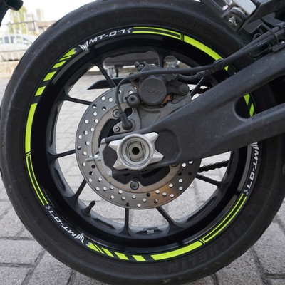 Labelbike Felgen-Aufkleber-Set Für Yamaha Tracer 9 2021 – Fluoreszierendes Gelb, Kratzfest & Wasserdicht