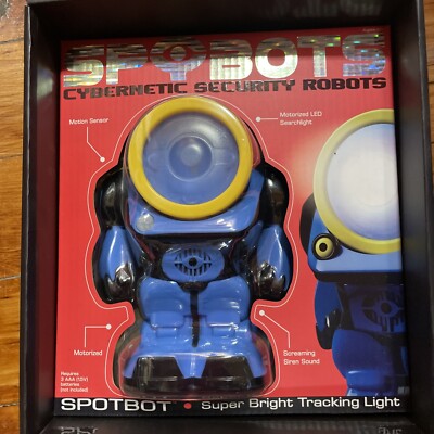 SPYBOTS Cybernetic Security Robots - SPOTBOT - Blue Spybot - Bright LED Light