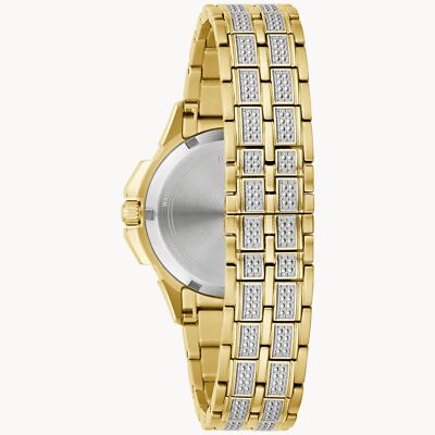 Pre-owned Bulova Gold Womens Analogue Watch Octava 98l302