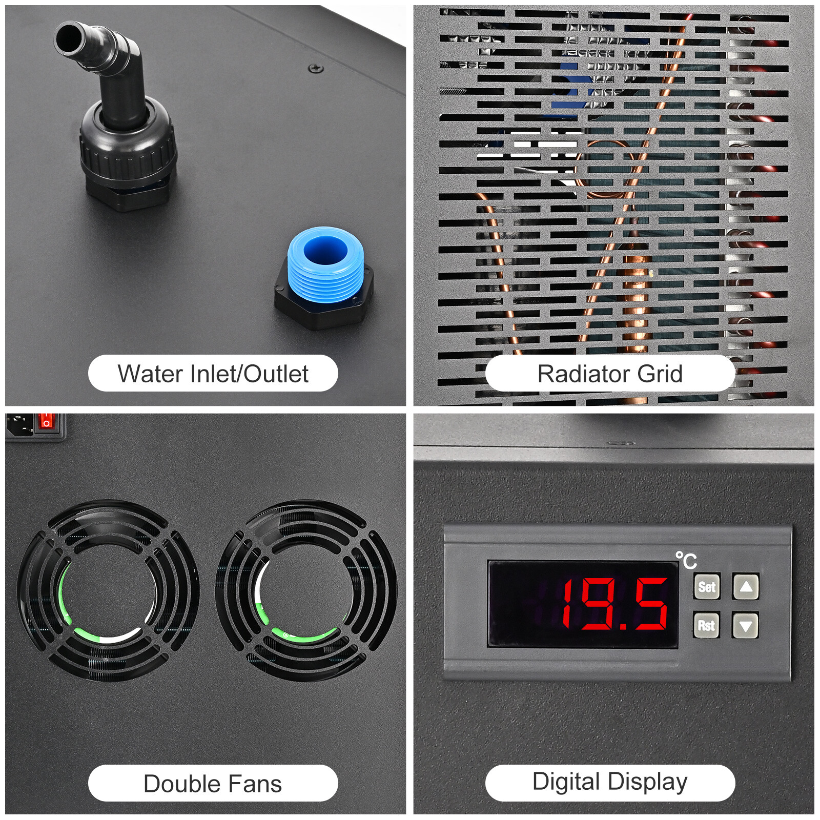 79Gal Aquarium Chiller Water Chiller 300L Fish Tank Cooler with Pump 1/3 HP USA