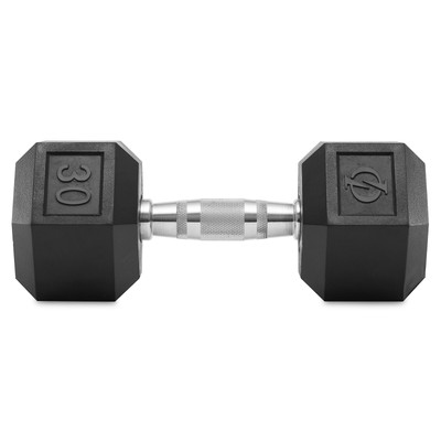 Rubber Coated Hex Dumbbell Hand Weights, 25 lb to 50 Pound