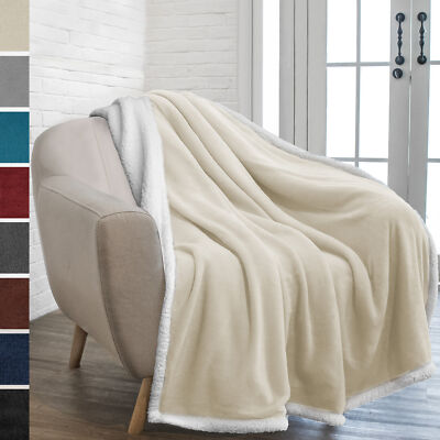 Sherpa Blanket Throw Soft Fleece Reversible Blanket Sofa Couch Bed Microfiber