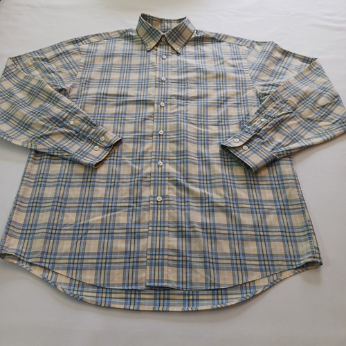 Jos A Bank Executive Collection Men's Yellow & Blue Cotton Button Up Shirt Sz M