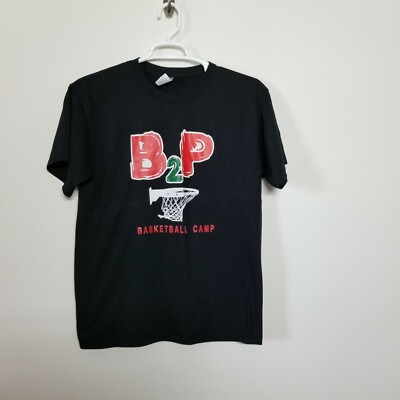 Graphic Men's Shirt Size Large B2P Elevate your Game Black Short Sleeve Cotton 