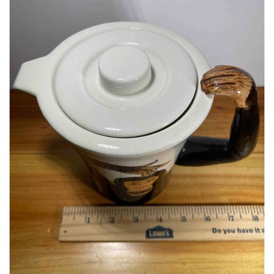 Pier One 1 Imports Whimsical Front and Back Monkey W/ Arm Handle Tea Pot and Lid