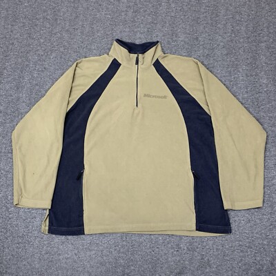 Vintage Microsoft Green/Black Fleece 1/4 Zip Pullover Size 2XL Tech PC Computers