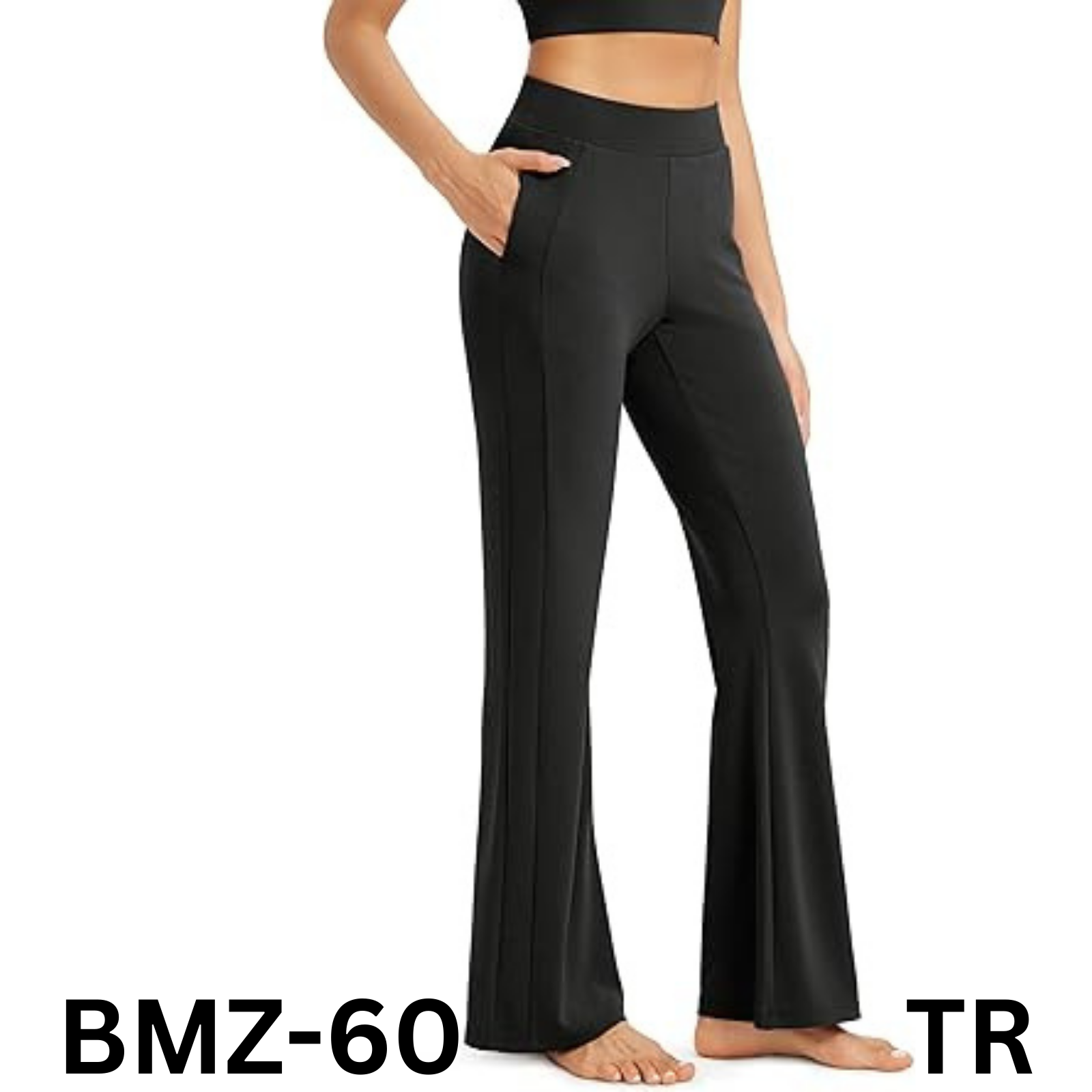 ODODOS Women Modal Soft Mini Flared Pant Pockets High Waist Pull-On Pant 29Ins S