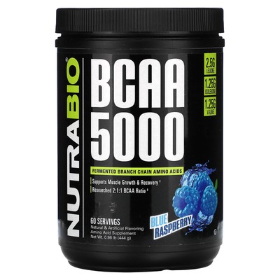 BCAA 5000, Голубая малина, 0,98 фунта (444 г)