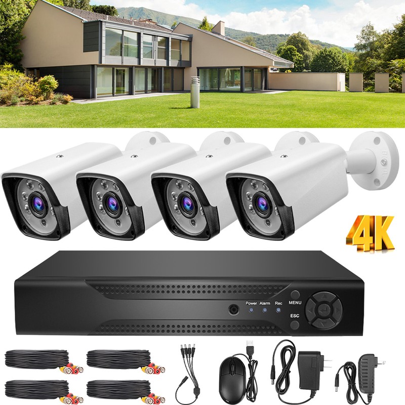 1080p Full HD Outdoor Security Camera System, 4 Pack Smart