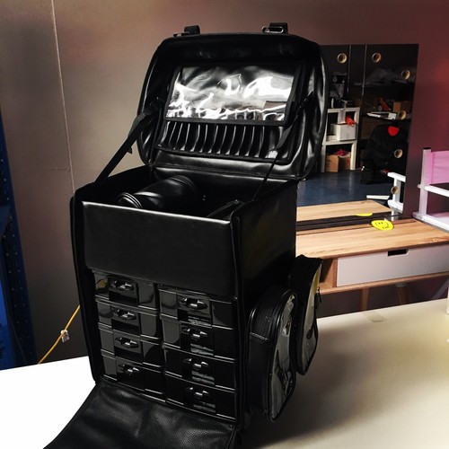 New Pu Leather Makeup Cosmetic Beauty Trolley Case With Drawers