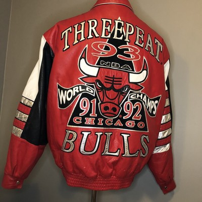 chicago bulls championship leather jacket