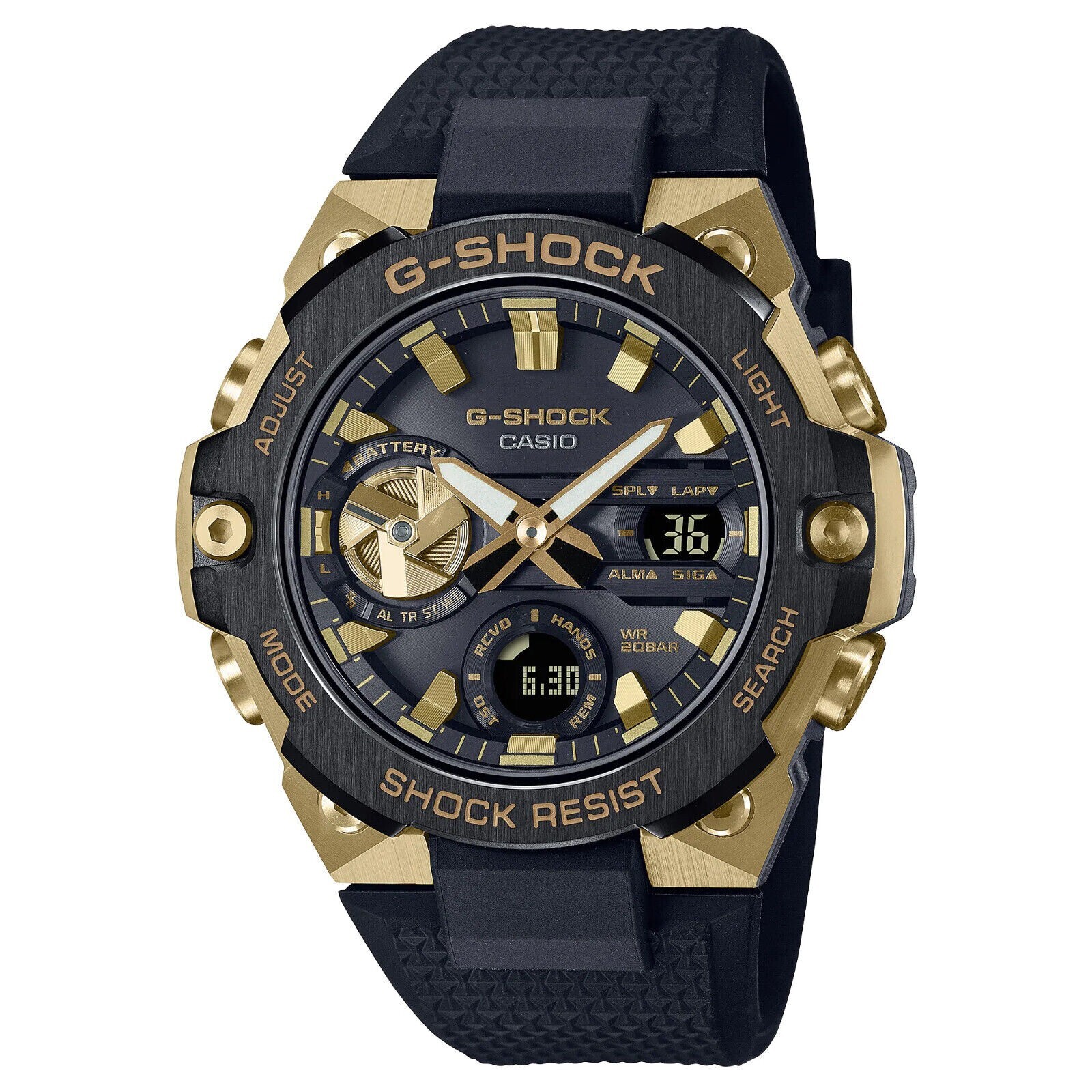 Pre-owned Casio G-shock Men's Gstb400gb-1a9 Black/gold Analog-digital Watch Timepiece A...