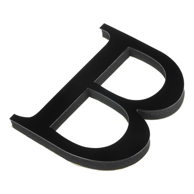 3D Acrylic Alphabet Mirror Wall Stickers Letter B Self-Adhesive Black