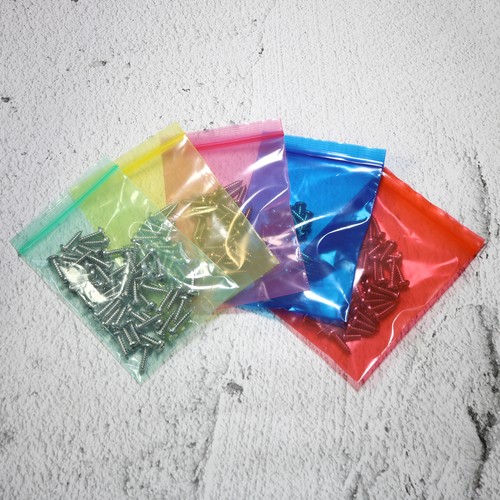 100/200 Small Clear Color Baggies Resealable Zipper Top Poly Plastic Bags 2.7MIL