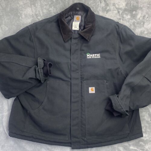 CARHARTT JACKET J02 Men's 2XL Black Arctic Quilt Duck JQ185 CARHARTT JACKET J02 Men's 2XL Black Arctic Quilt Duck JQ185