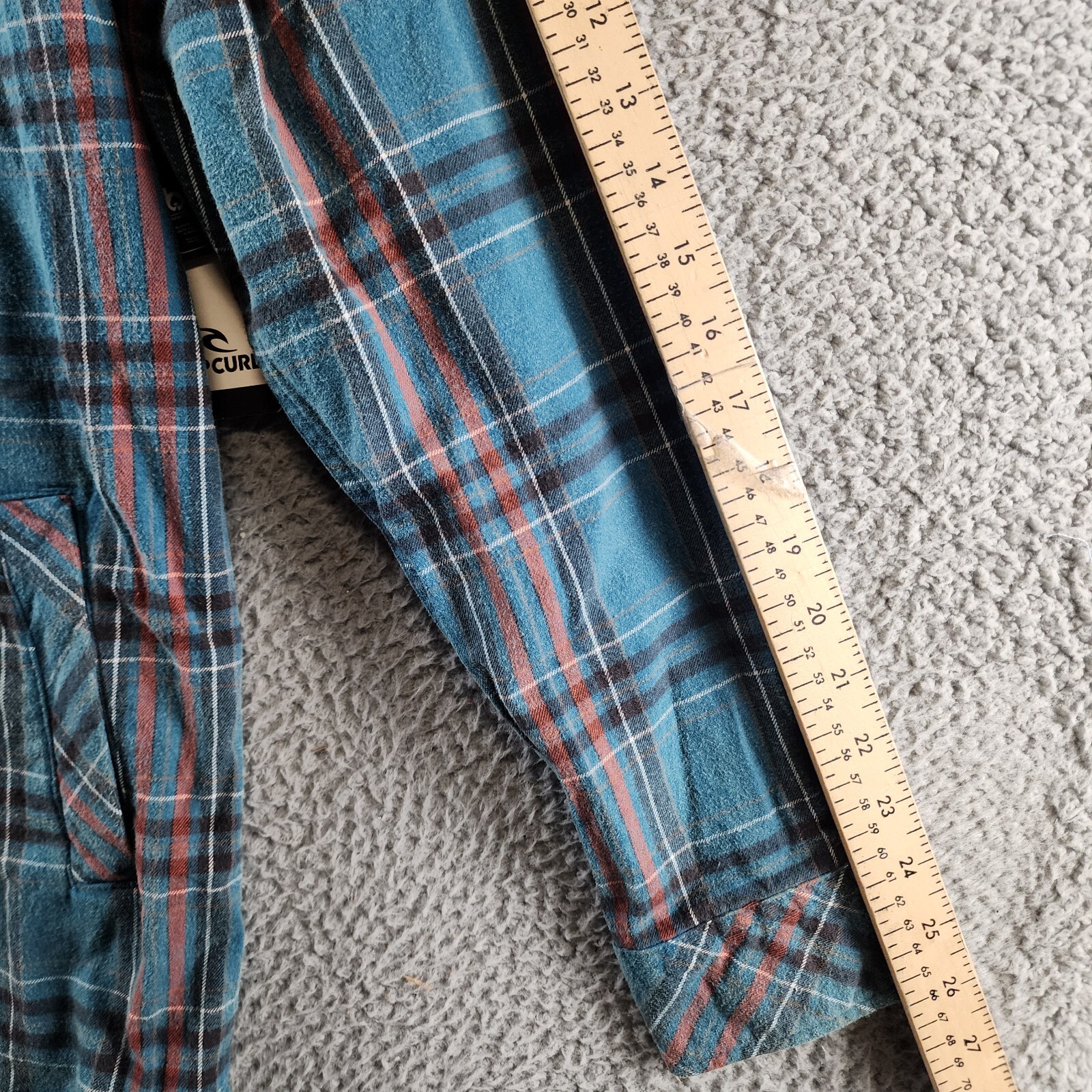 Rip Curl Ranchero Flannel Long Sleeve Shirt Men's M Blue Multi Button-Front - Picture 10 of 15