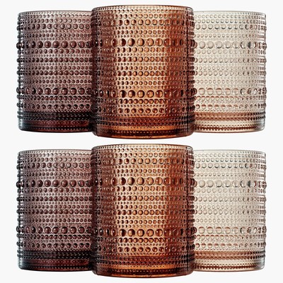 Hobnail Drinking Glasses, Venus Colors Beaded Tumbler Drinking Glasses Set | ...