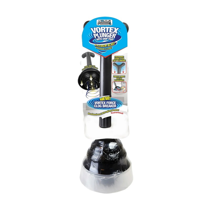 Dr. Rooter Advanced Vortex Technology Toilet Plunger Black