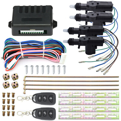 Power Central Lock Keyless Entry System with 4 Door Lock Actuator &2 Remote G1F2