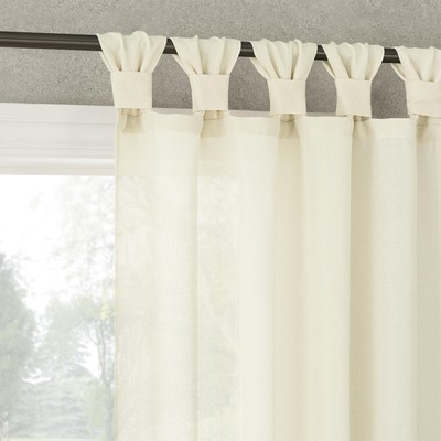 Reman 2-Pack Twist Tab Linen Texture Semi-Sheer Tab Top Curtain Panel Pair, 4...