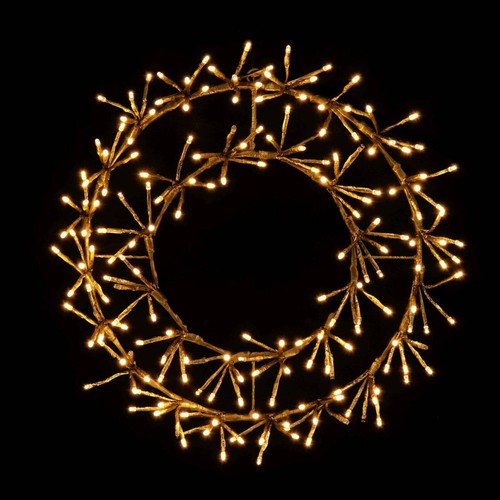 Warm White Twinkle Sparkle LED Double Wreath 45cm
