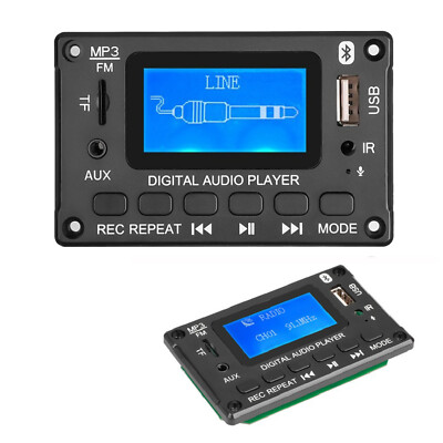Bluetooth 5.0 MP3 WMA Decoder Board LCD Wireless Car Audio USB TF FM AUX PlayeSw