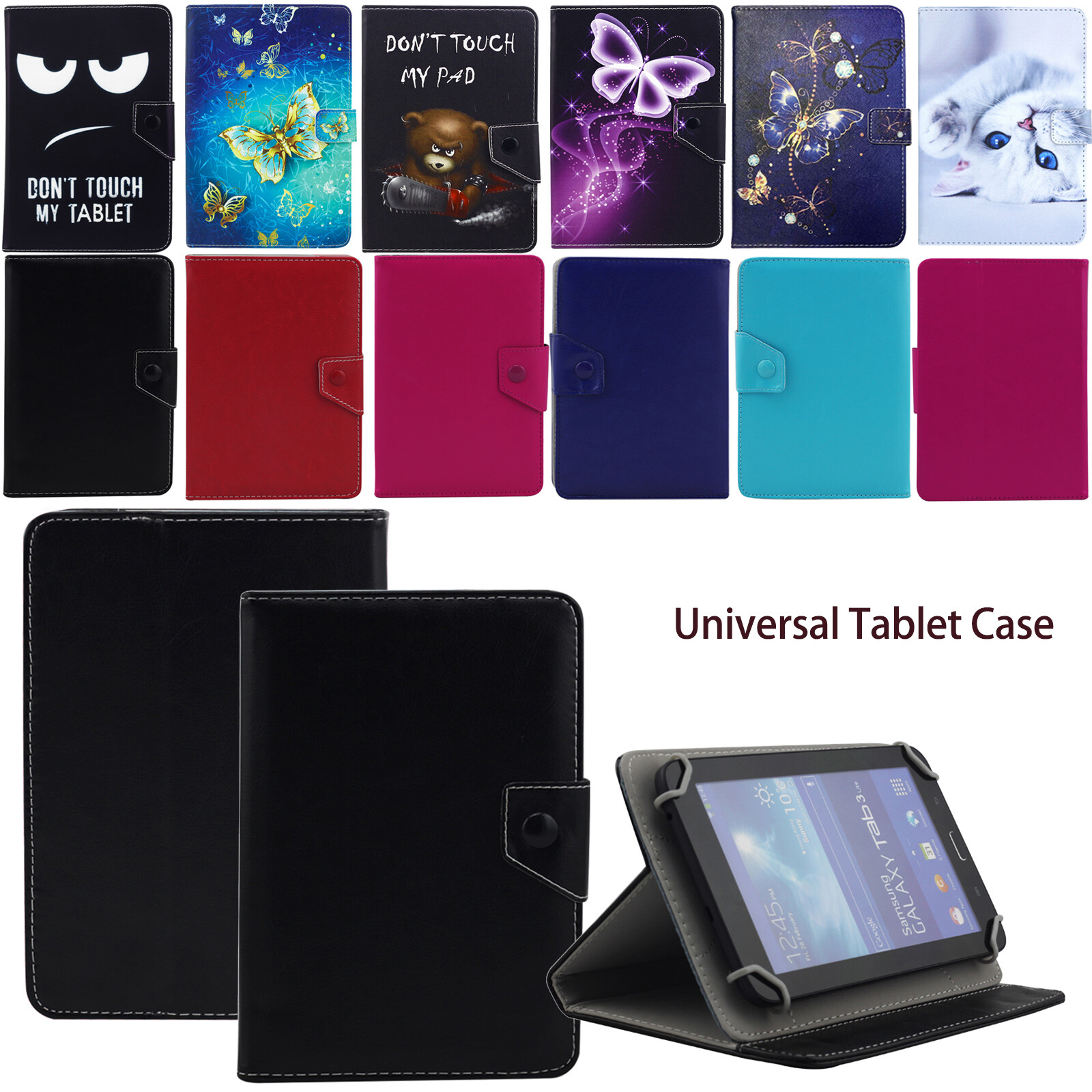 For Universal Android Tablets 7" 8" 9" 10" 10.1" Folio Leath