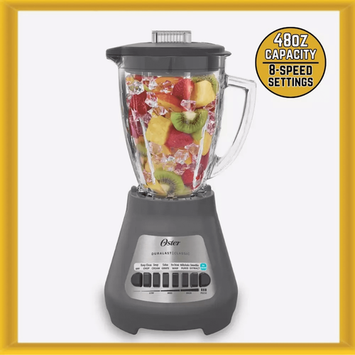 Oster Classic 8-Speed Glass Jar Blender w Dishwasher-Safe and Shatterproof Jar