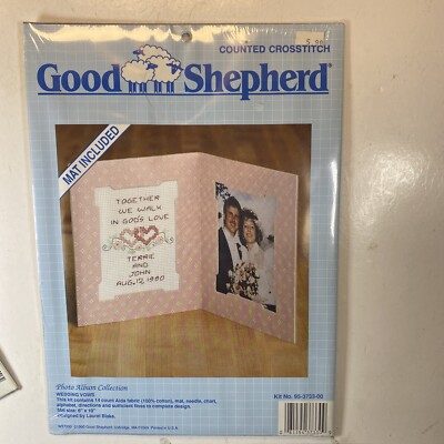 Good Shepherd Counted Cross Stitch Wedding Vows with Mat New 1990
