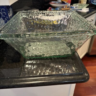 Heavy Clear Glass Large SERVING DISH Square Excellent