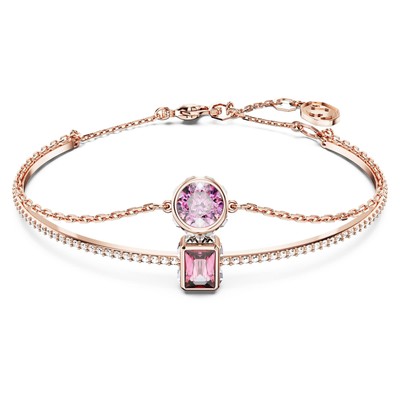 Swarovski Chroma Bangle Mixed Cuts, Pink, Rose Gold-Tone Plated - Model 5668243